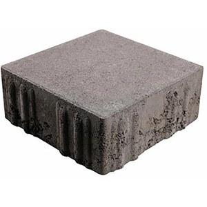 Grauer EHL Drän Pflasterstein, 20x20x8 cm, für versickerungsfähige Flächen.
