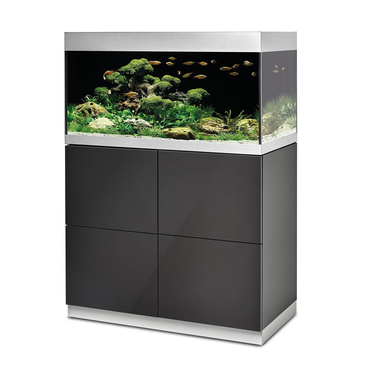 Oase HighLine 200 l Aquarium-Set mit Unterschrank in Anthrazit. Komplettes Süßwasser-Aquarium.