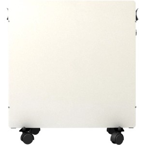 Mobiler, weißer Stein-Radiator mit Rollen, einstellbarer Thermostat für elektrische Heizgeräte.