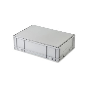 Graue PROREGAL Eurobox NextGen Insight, 30 Liter, mit offener Front. Aufbewahrungsbox für Industrie und Gewerbe.