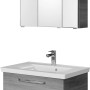 Pelipal Badmöbel-Set Trentino, Graphit: Waschtisch mit Unterschrank und 3D-Spiegelschrank.