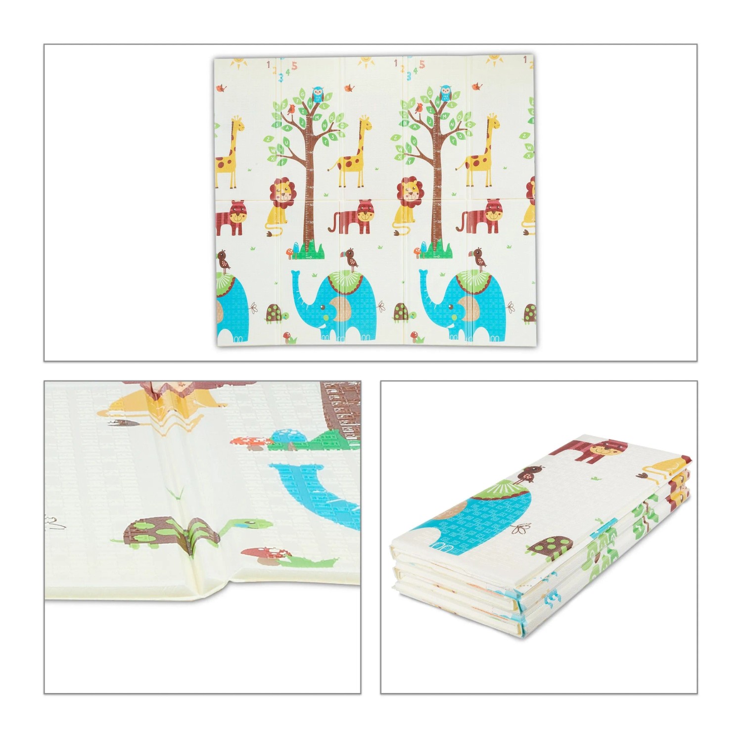 Relaxdays Spielmatte XPE-Schaumstoff Bunt Rutschfest Faltbar 195 cm x 175 cm 1,5 kg