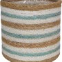 Salbeibeiger Pflanzkorb aus Seegras mit Zick-Zack-Muster, Ø 20 cm, wasserdicht.
