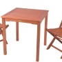 3-teiliges Gartenmöbel-Set Angwin-Pittsburgh aus Teak (FSC®) mit Tisch und zwei Klappstühlen.