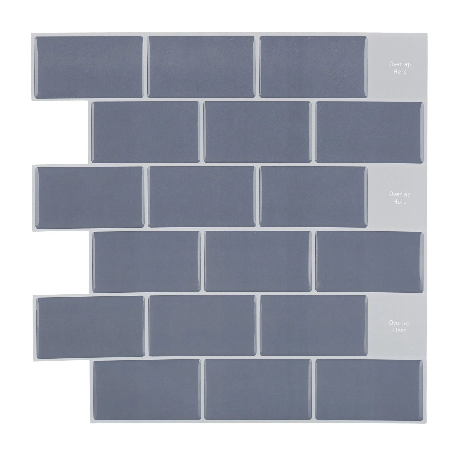 Relaxdays Fliesenaufkleber 10er Set Kunststoff Selbstklebend Wasserfest Ablösbar Zuschneidbar 30,5 cm x 30,5 cm x 0,1 cm