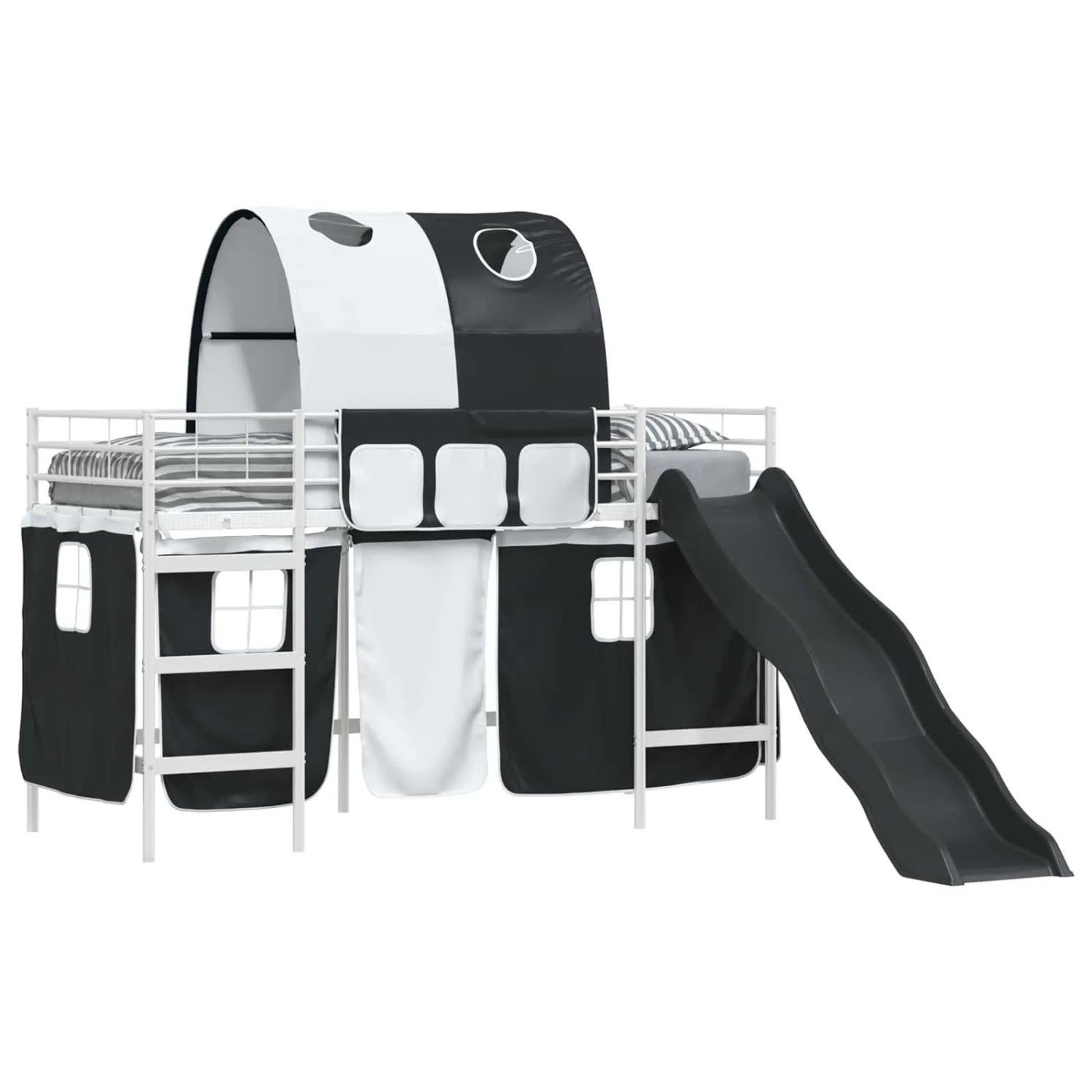 vidaXL Kinder-Etagenbett Weiß und Schwarz 99,5 x 190 cm Metall 42020854 günstig online kaufen