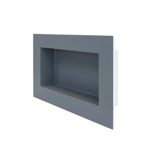 Anthrazitfarbene, befliesbare Wandnische (20x40cm) aus Polystyrol für Bad und Wohnraum.