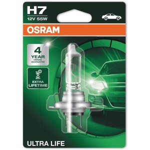 Osram Autolampe GLL Ultra Life H7 für lange Lebensdauer im Auto.