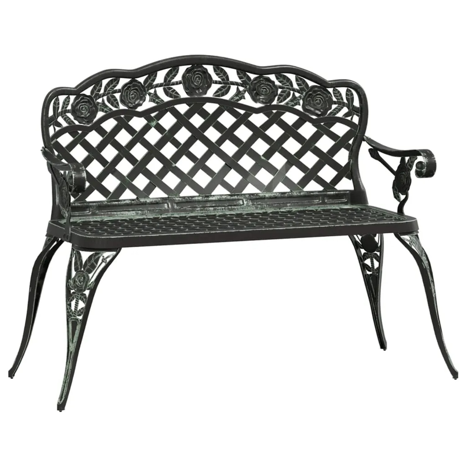 furnicato Gartenbank 108 cm Aluminiumguss Grün