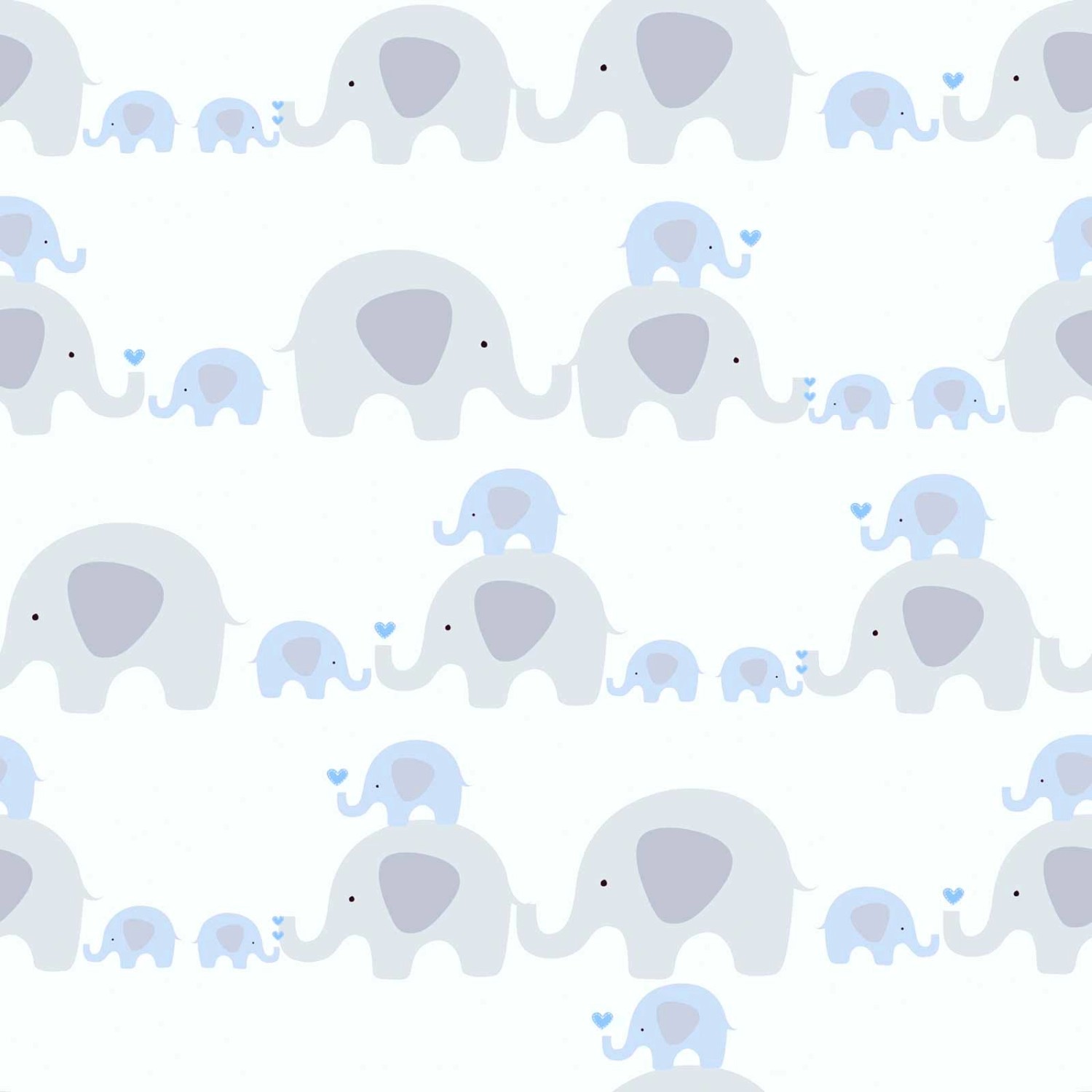 Thumbnail - Bricoflor Vlies Kindertapete mit Elefanten Tier Tapete in Hellblau Ideal für Babyzimmer Von Jungen Verspielte Vliestapet...