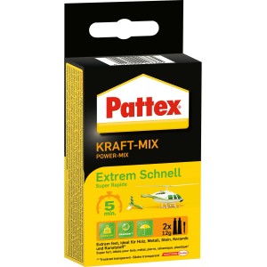 Pattex Kraft-Mix Extrem Schnell, 2-Komponenten-Kleber, transparent, 2 x 12g.