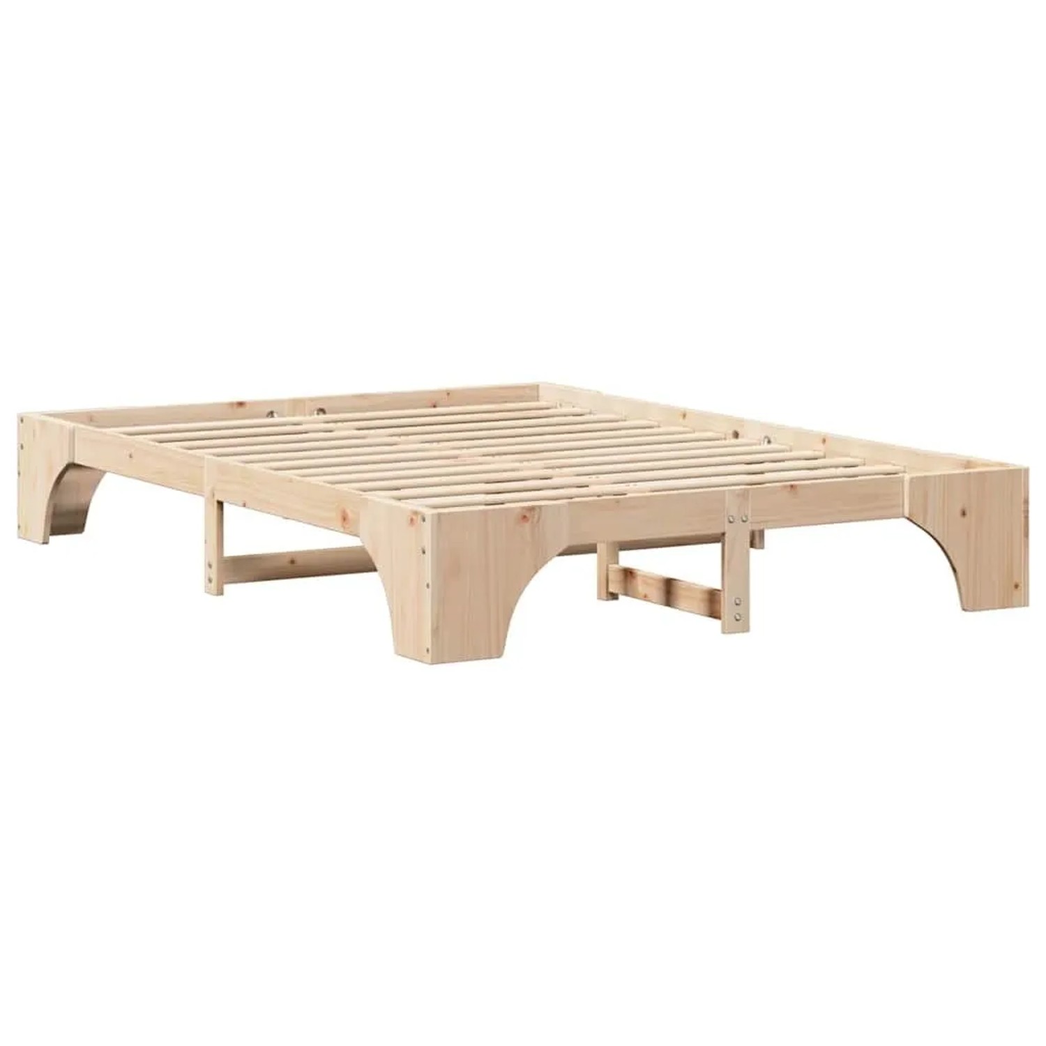 vidaXL Bettrahmen Natur 160 x 200 cm Massives Kiefernholz 872938