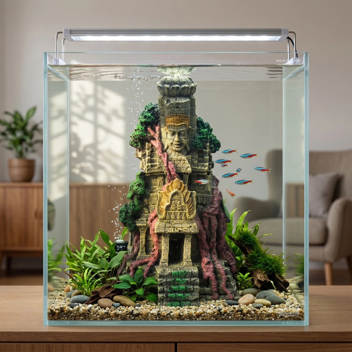Relaxdays Aquarium Dekotempel Polyresin Grau Ungiftig 26 cm x 15,5 cm x 13 cm 0,7 kg_3