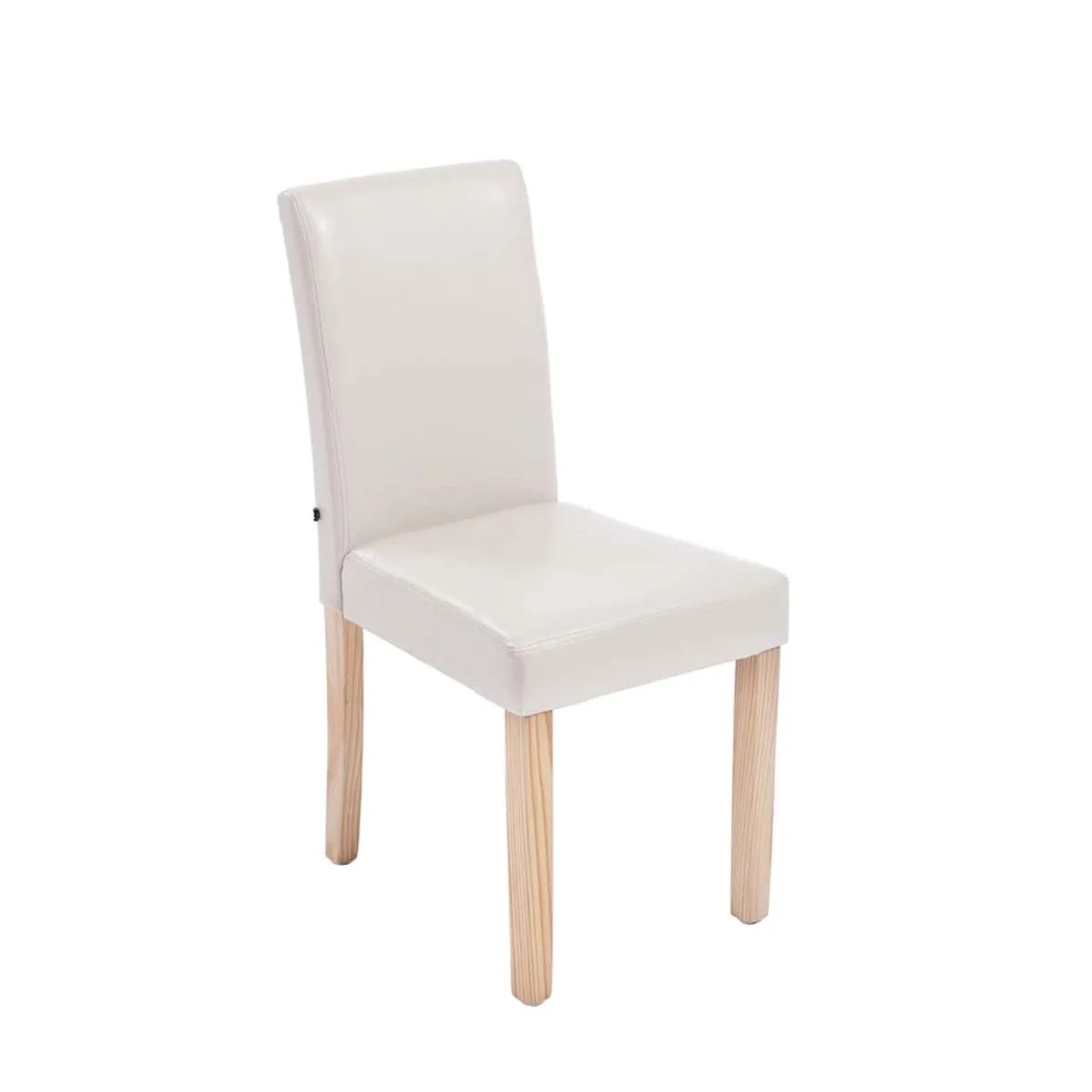 DELUKE Esszimmerstuhl DALAN Kunstleder Creme 41x47x91cm Hellbraun Essstühle Esszimmerstühle Küchenstühle Wohnzimmerstühle