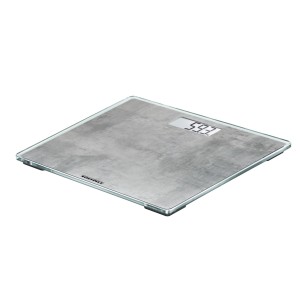 Leifheit Personenwaage Digital Style Sense Compact 300, Beton-Optik, digitale Anzeige.