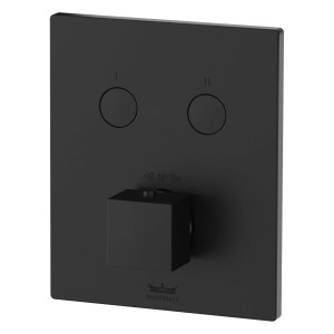 Kronenbach Unterputz Thermostat in Schwarz Matt mit Smart Push für 2 Verbraucher.