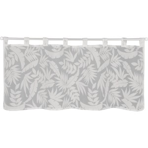 Weißes Schlaufenpanneau Calista 45x120 cm mit floralem Muster für Fenstervorhänge.