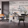 Zimmer mit Star Wars Fototapete Blueprints mit Millenium Falke und Raumschiffen.