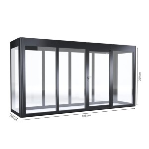 SunElements Gartenhaus SunGarden Energy 4.1, anthrazit-metallic, 5,7 m², mit Maßen.