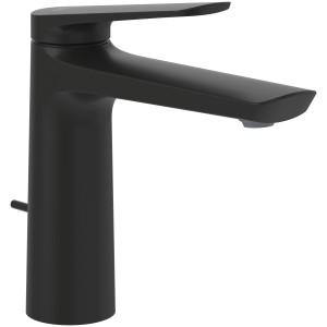 Villeroy & Boch Oasis Waschtischarmatur Zugstange und Keramikkartusche Wassersparend Auslaufhöhe 114MM Rund Matt Black