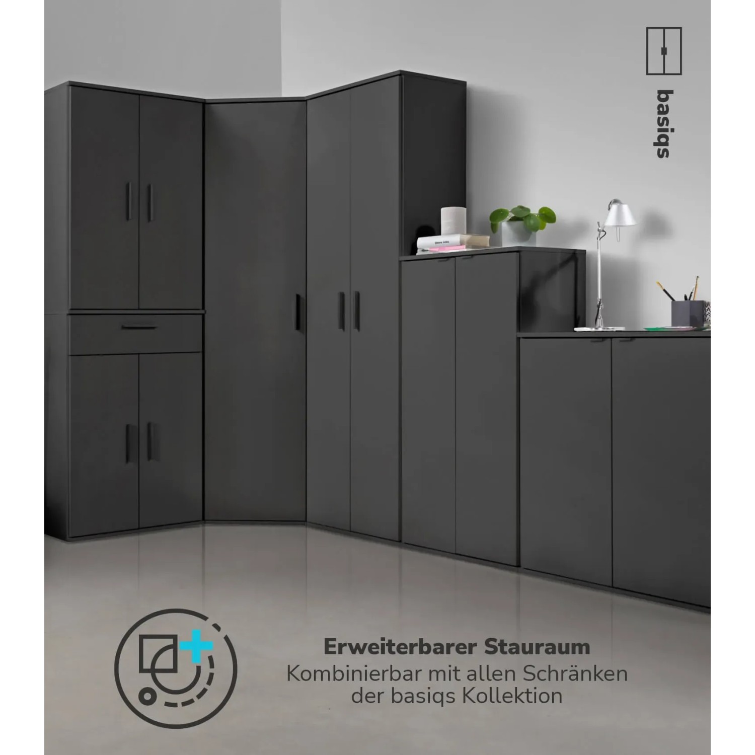 mokebo Büroschrank Anthrazit 180 x 60 x 34 cm mit Einlegeböden kaufen bei OBI