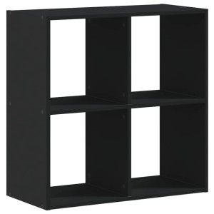 Schwarzes VidaXL Bücherregal (68,5x32x68,5 cm) aus Holzwerkstoff mit 4 Fächern.