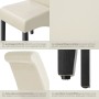 Tectake Esszimmerstuhl, 4er Set, creme. Gepolsterter Stuhl mit hoher Rückenlehne und Kunstlederbezug.