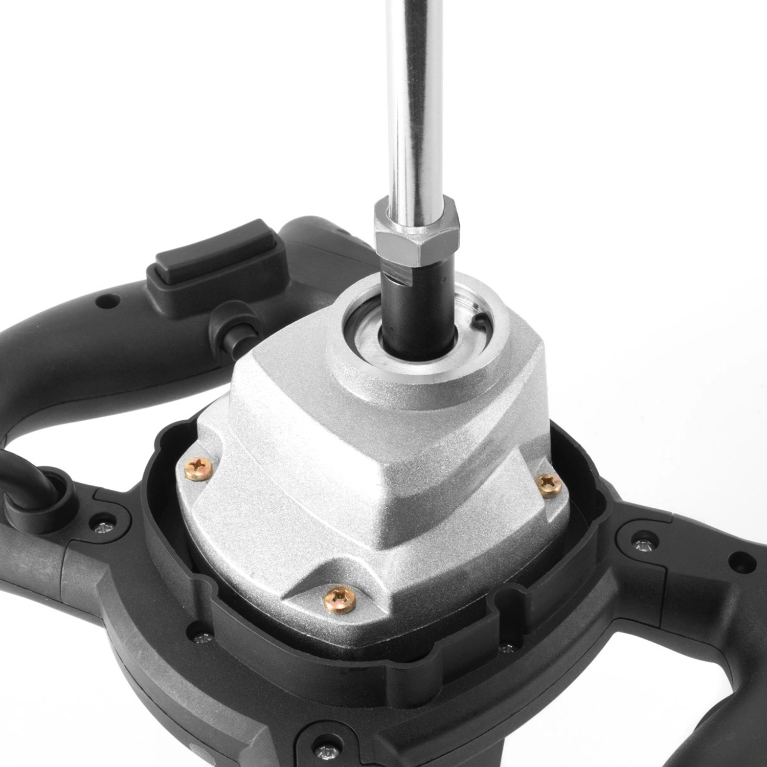 Detailaufnahme des STAHLWERK Rührwerk RW 1200 ST, ein elektrischer Mörtelrührer mit 1200 W Leistung.