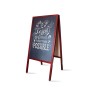 Braune KARAT Kreidetafel Kundenstopper aus Holz, beschriftet mit "Coffee makes everything possible".