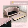 Rosa PawHut Hundesofa mit Kissen und abnehmbarem Bezug. Elegantes Hundebett für mittelgroße bis große Hunde.