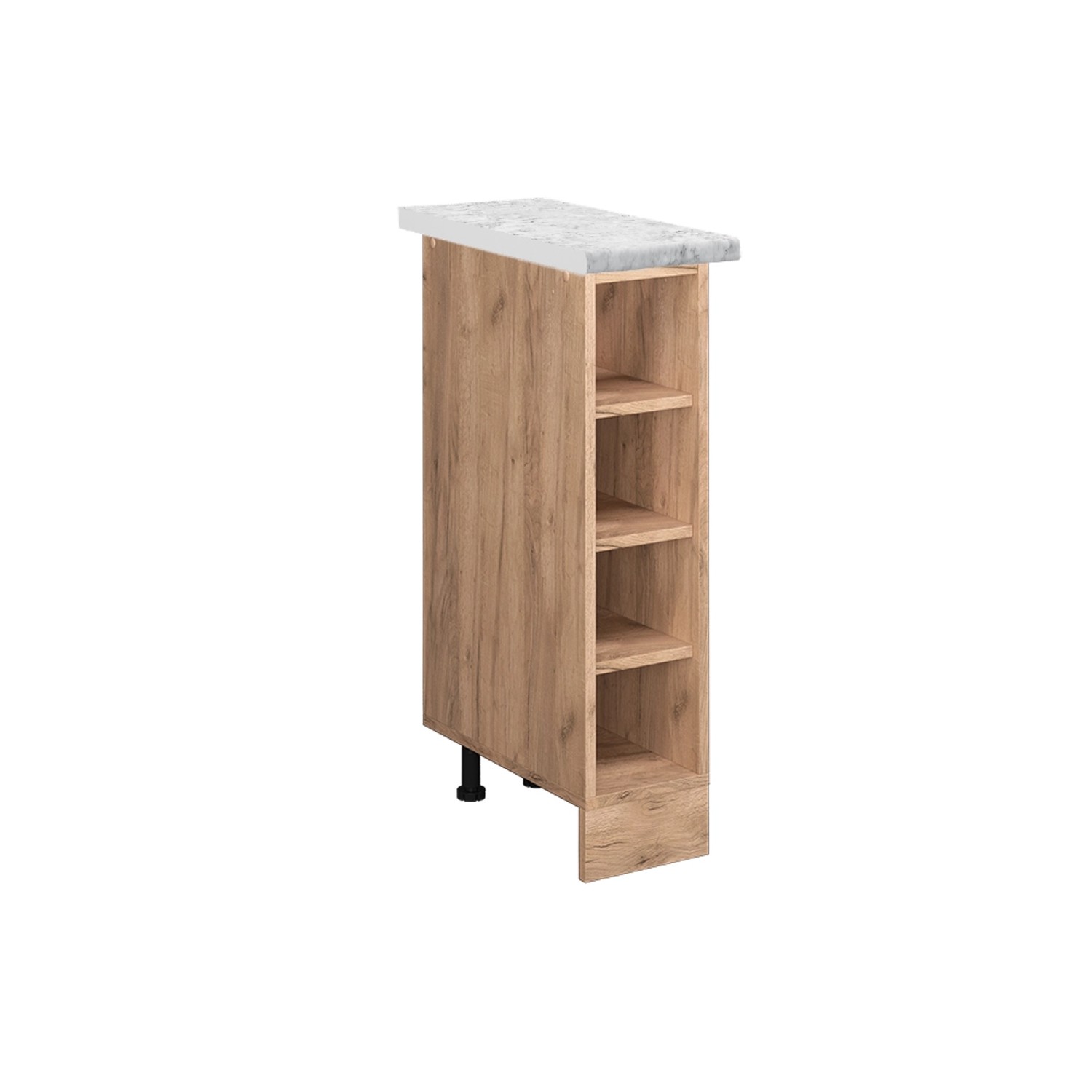 Vicco Küchenregal R-Line Offener Küchenschrank Goldkraft Eiche/Goldkraft Eiche AP Marmor mit Goldkraft Eiche Korpus