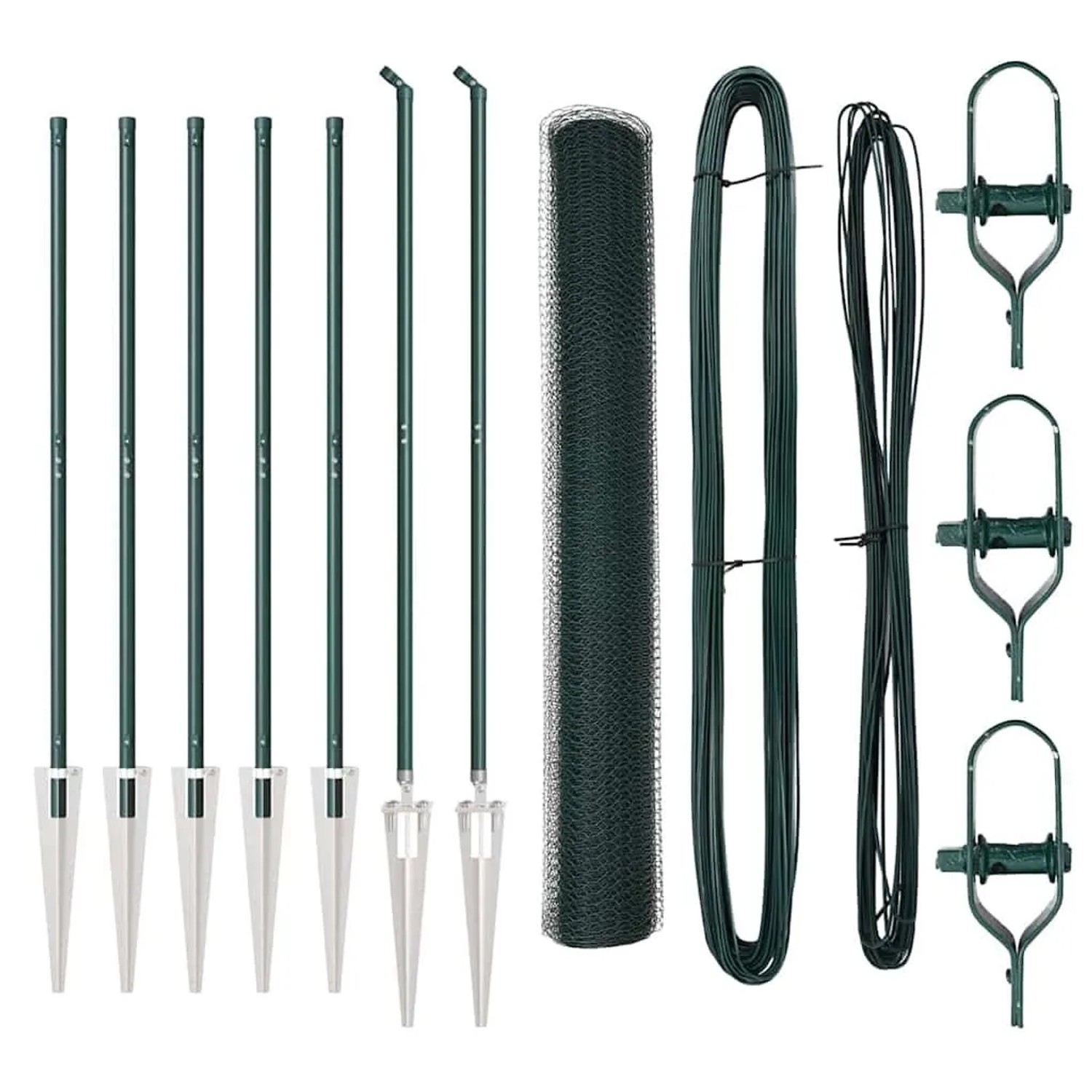 vidaXL Zaunpfosten Grün 10 x 1 m 25 mm Maschen Stahl und PVC 3353059 günstig online kaufen