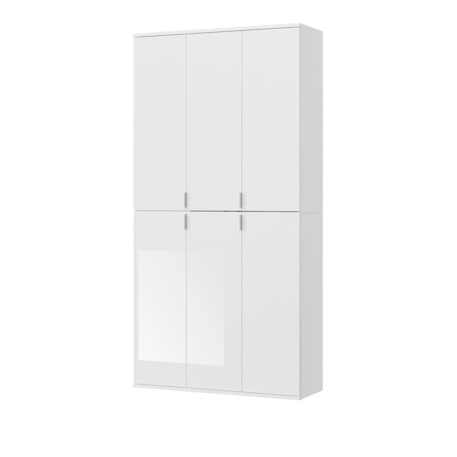 Inn.Furn Schuhschrank Weiß Hochglanz 91 cm mit 15 Fächern SystemX günstig online kaufen