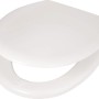 Weißer baliv WC-Sitz Copala aus MDF-Holzkern, universelles Design für jedes Badezimmer.
