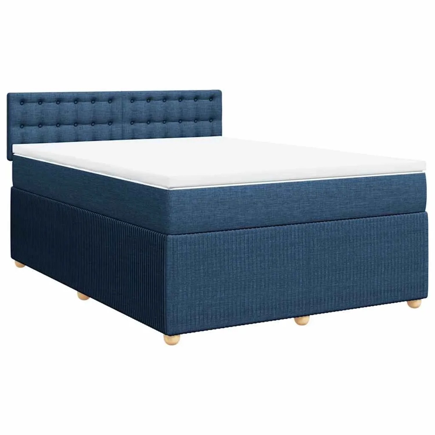 vidaXL Boxspringbett mit Matratze Blau 140x200 cm Stoff 3287499 günstig online kaufen