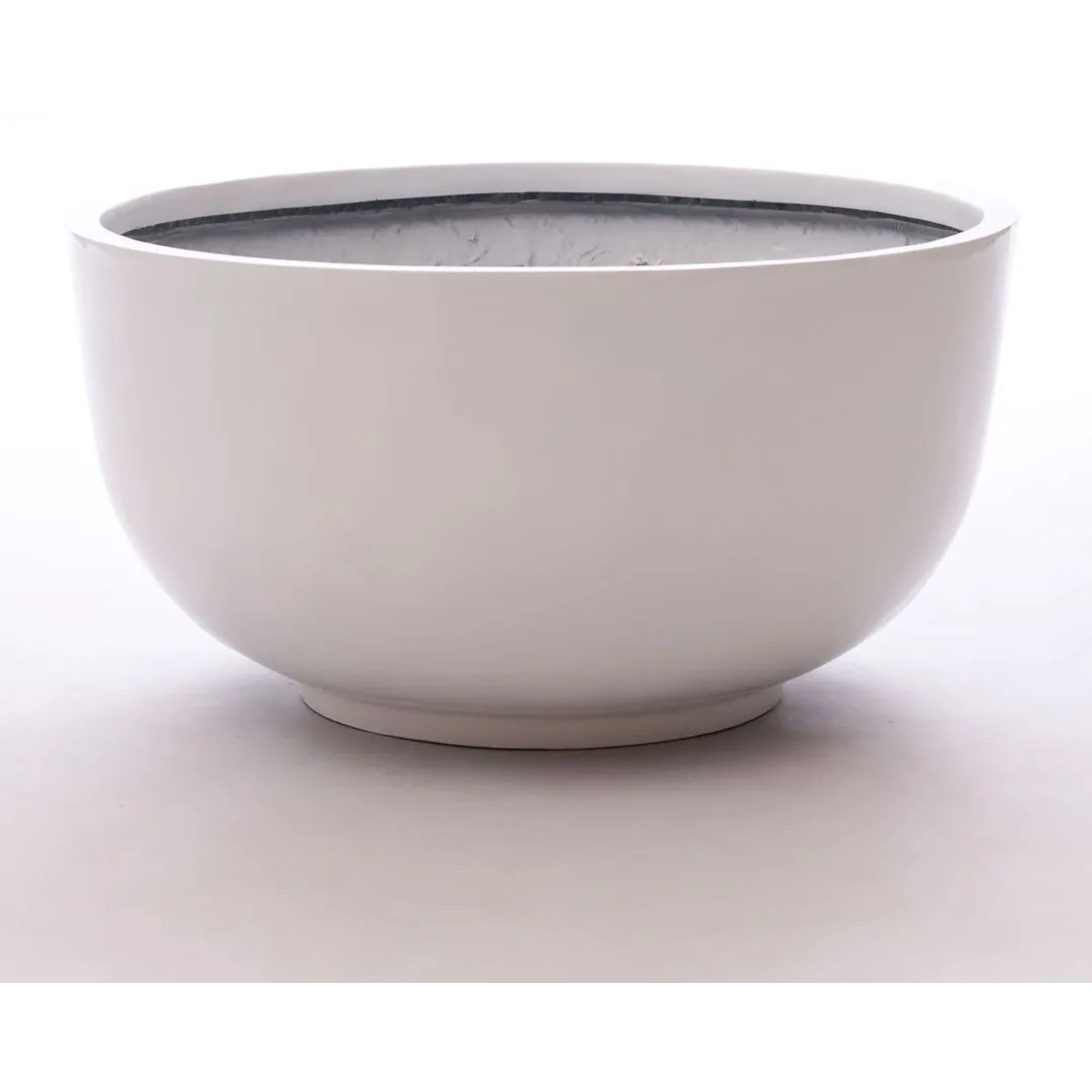 Elegant Einrichten Pflanzkübel Fiberglas Schale-Rund D50xH25cm Hochglanz-Weiß
