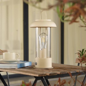 Lindby Laterne Yvette 10019859 Dimmbar Spritzwassergeschützt Modern in Creme aus Metall 1-flammig E27