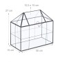 Relaxdays Pflanzenterrarium Glas Schwarz Mit Dachfenster 27 x 30 x 15 cm 1,9 kg_4