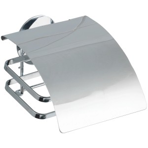 Wenko Turbo-Loc Toilettenpapierhalter mit Edelstahl-Abdeckung, glänzend.