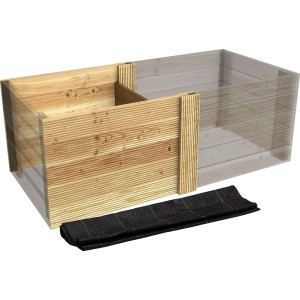 Anbauelement für Douglasie Hochbeet mit Pflanzfolie zur Erweiterung des Hochbeets.