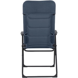 Dunkelblauer Siena Garden Campingsessel Premium mit anthrazitfarbenem Gestell, Rückansicht.