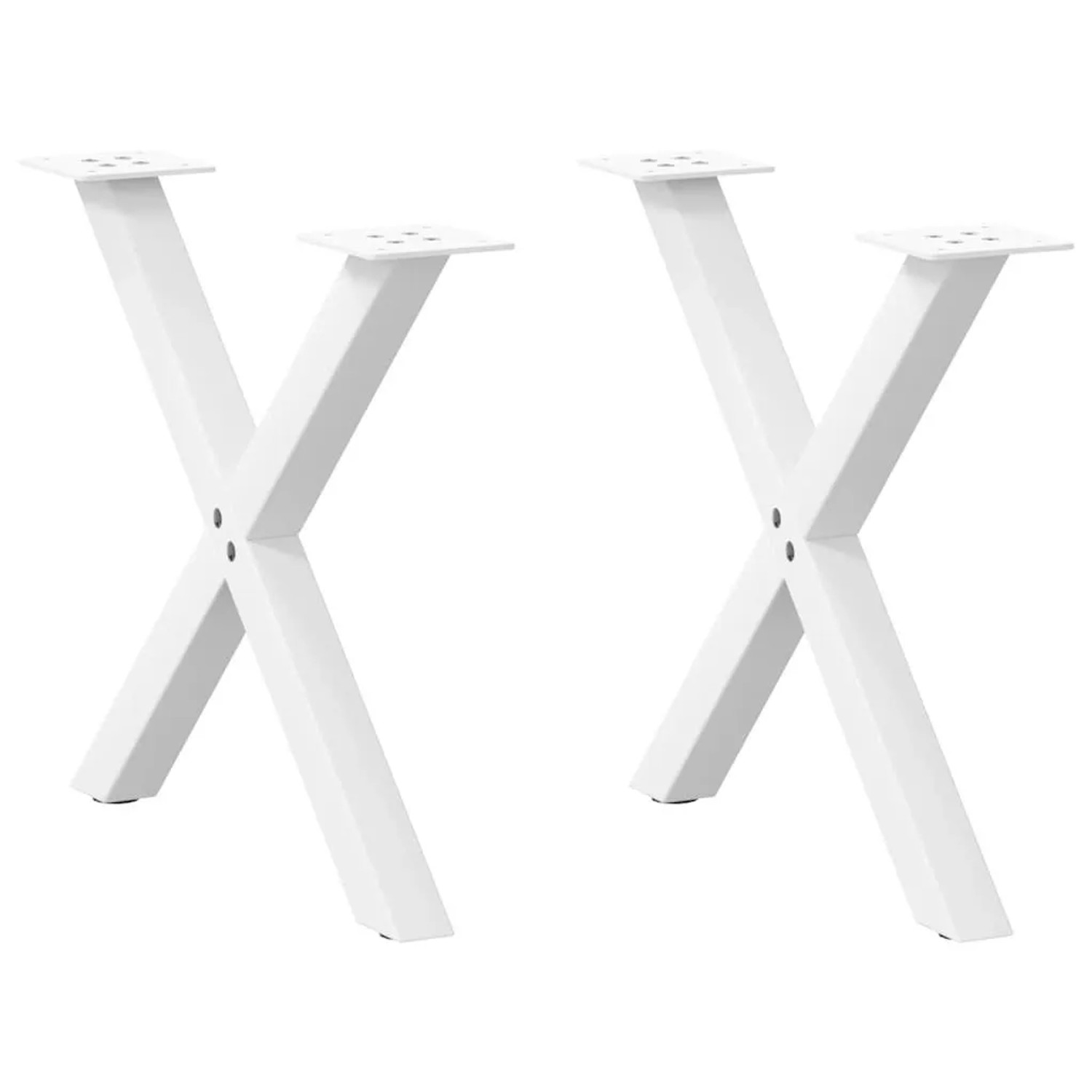 vidaXL Couchtischbeine X-Form 2 Stk Weiß 50x42-43 cm Stahl 4012897 günstig online kaufen