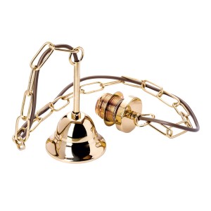 Goldene Kettenaufhängung (100 cm) für Lampen & Leuchten mit E27 Fassung und Baldachin.