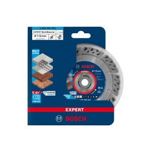 Bosch Expert Diamanttrennscheibe Multi Material, 115 mm Durchmesser, für Winkelschleifer.
