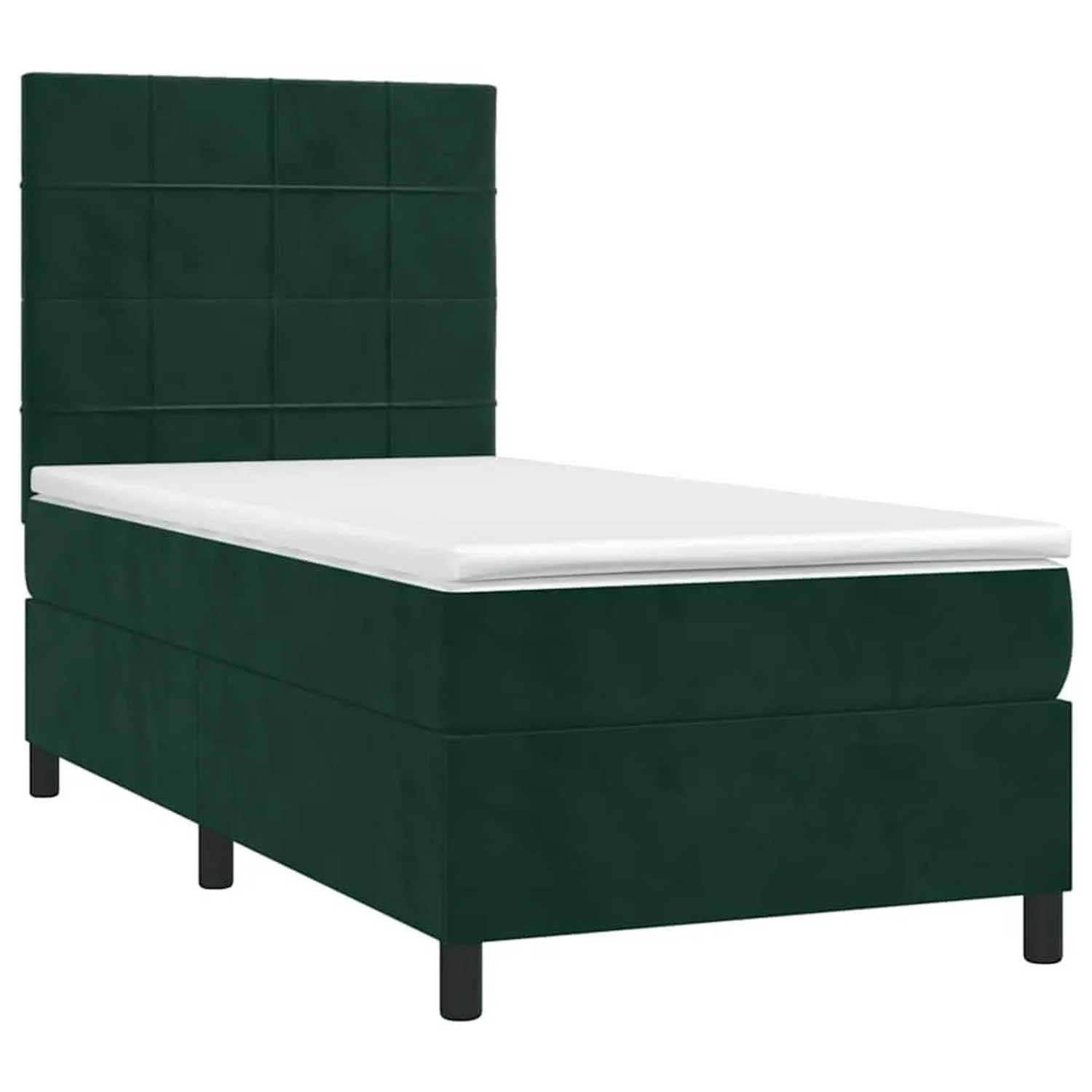 vidaXL Boxspringbett mit Matratze Dunkelgrün 80x200 cm Samt 3142992 günstig online kaufen