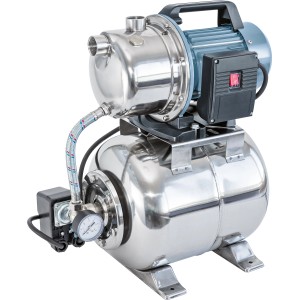 Hauswasserwerk 1300 W HWW 4800/E aus Edelstahl für Gartenbewässerung und Hauswasserversorgung.