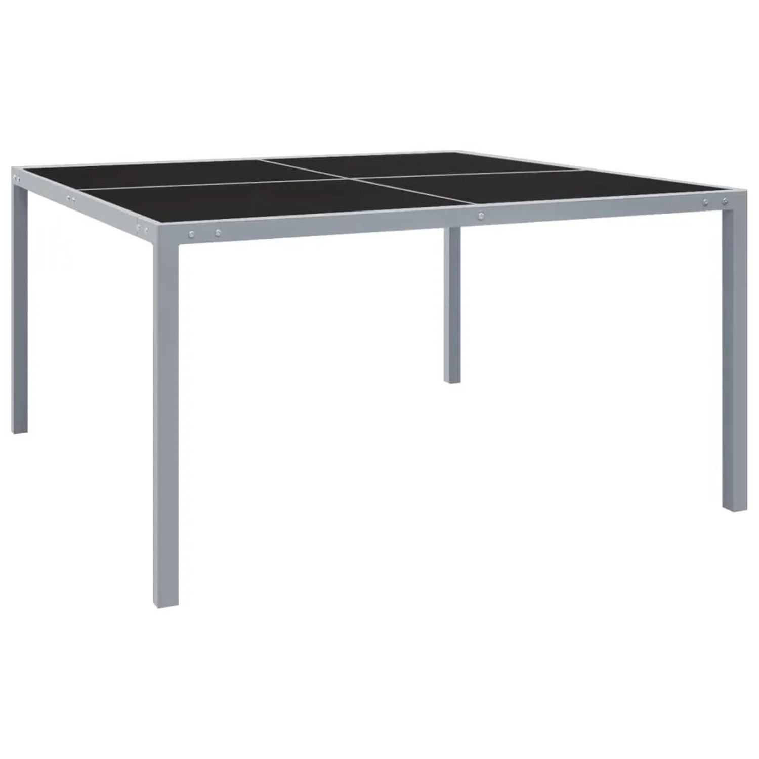 Furnicato Gartentisch 130x130x72 Cm Grau Stahl Und Glas