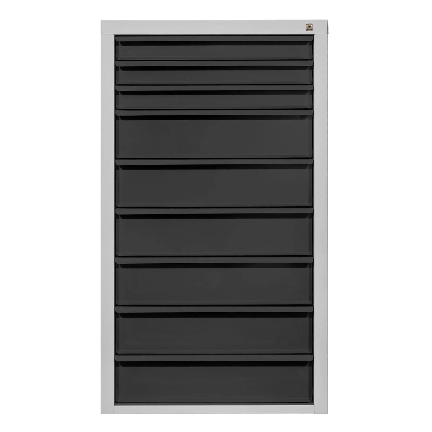PROREGAL Schubladenschrank Kobra Mit 9 Schubladen HxBxT 120x70x43,5cm Lichtgrau/Anthrazitgrau