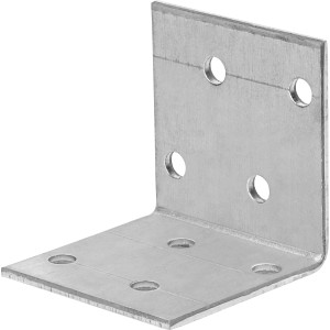 Verzinkter Winkelverbinder 40x40x40 mm mit Löchern für Holzkonstruktionen.