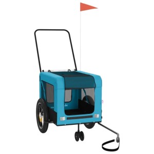 vidaXL Fahrradanhänger Hunde Blau und Schwarz Oxford-Gewebe & Eisen 93932